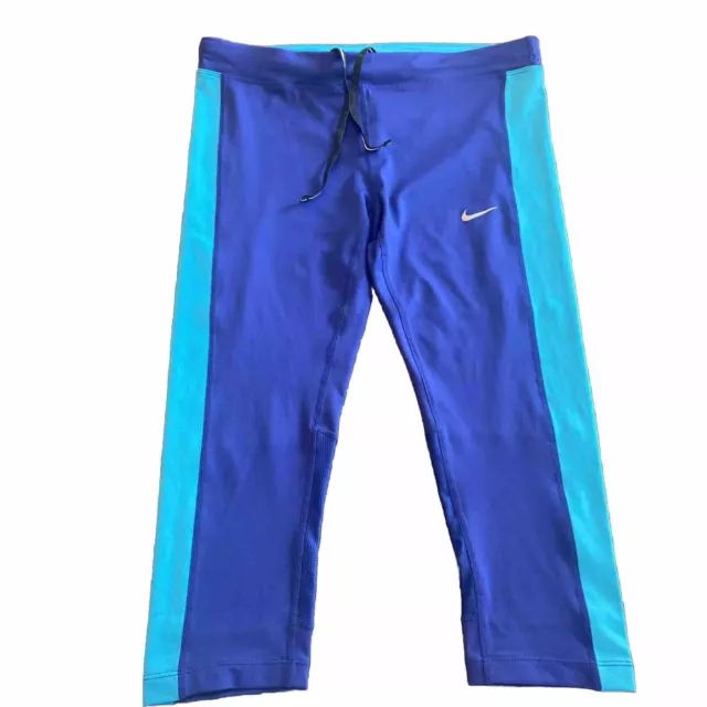 Nike Dri-Fit Capri Pants Medium Blues M Gym Running Compression Fit M