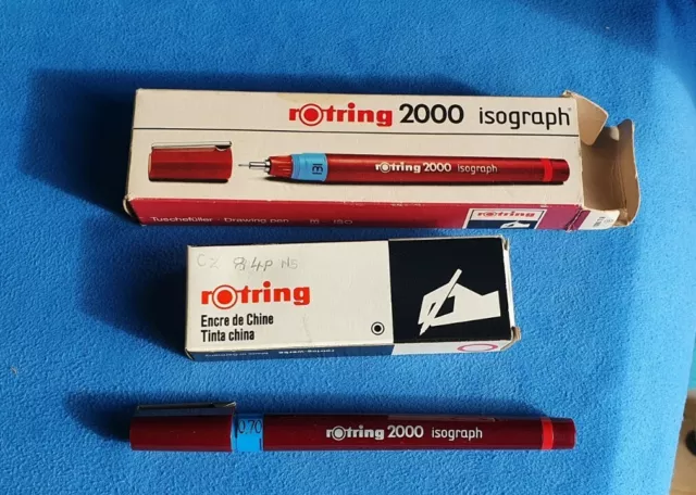 Vintage Rotring 2000 Isograph Technical Drawing Pen 0.7 13l & Full Ink Cartridge