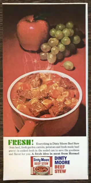1964 Hormel Dinty Moore Beef Stew Print Ad A Fresh Idea in Meat