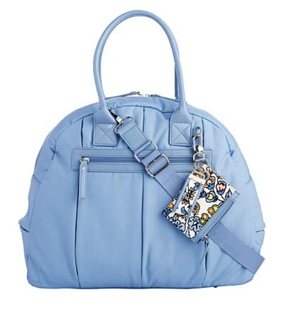 Samantha Brown To-Go Lightweight Quilted Dome Duffle With Pouch- BLUE