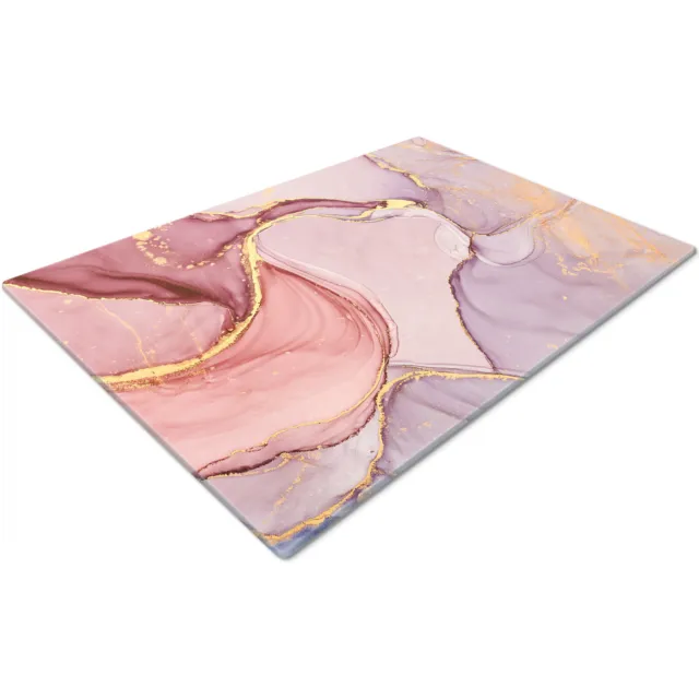 Glass Chopping Cutting Board Work Top Saver Large Marble Effect Pink Gold