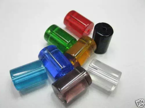 8 Glasperlen Mix Walze bunt klar 13x8mm Perlen neu Beads 5284 K6