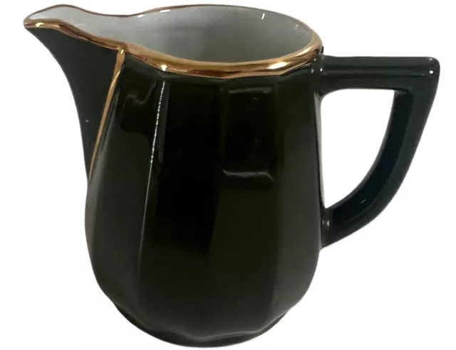 Apilco green with gold band cream / Milk Jug Small
