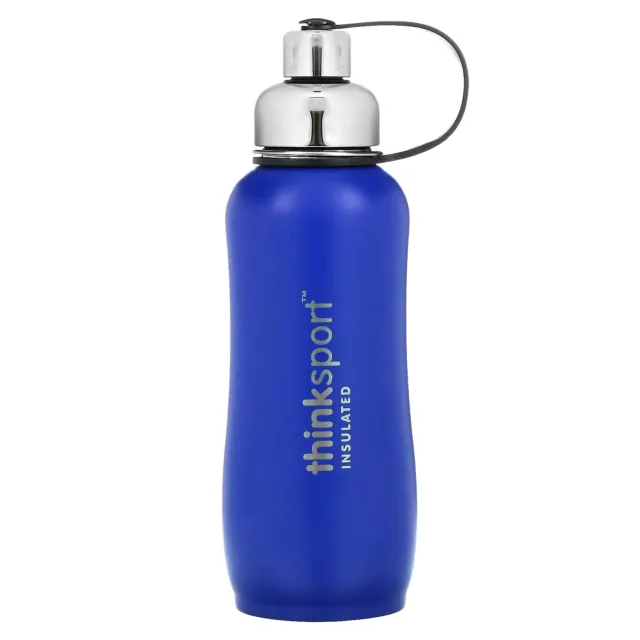 Think Thinksport Insulated Sports Bottle Blue 25 oz 750ml B Corp, BPA-Free