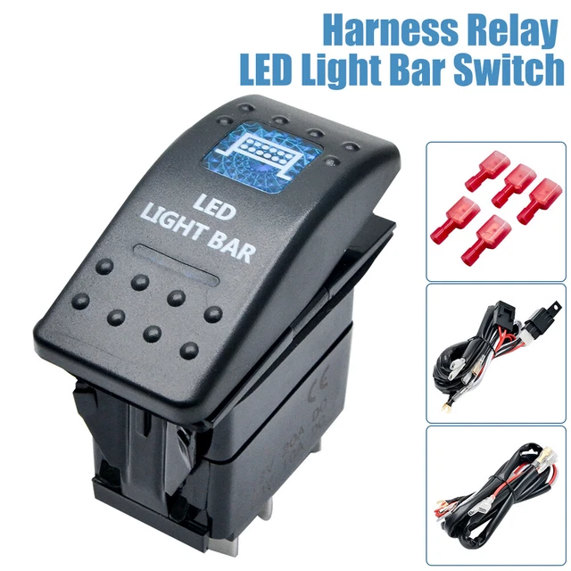 Kit de relais commutateur faisceau câblage pour barres lumineuses 12V
