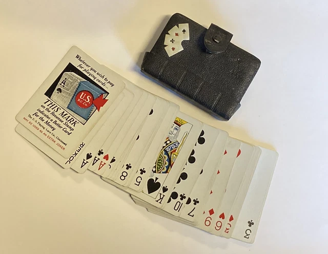 Jeu de 54 cartes US avec étui vintage. Playing Cards Company Cincinnati
