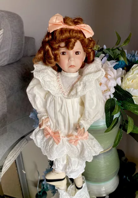 THE LITTLE GIRL WITH A CURL 14" Porcelain by Doll Dianna Effner 1991 Knowles