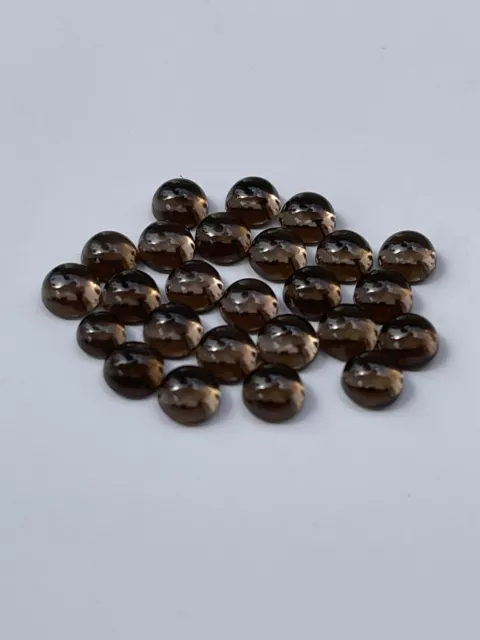 AAA Natural Smoky Quartz Round Flat back Cabochon Size 4MM-15MM Loose Gemstone