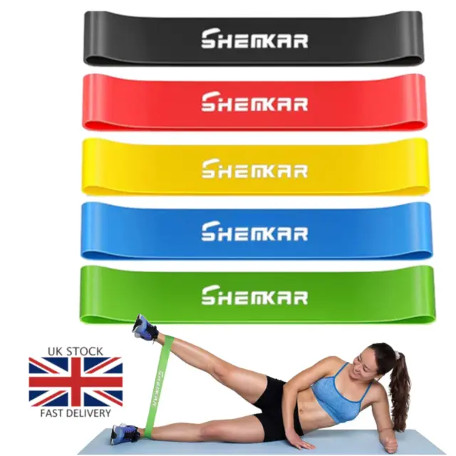 5-piece set Resistance Bands Exercise Sports Loop Fitness Home Gym Yoga Latex UK
