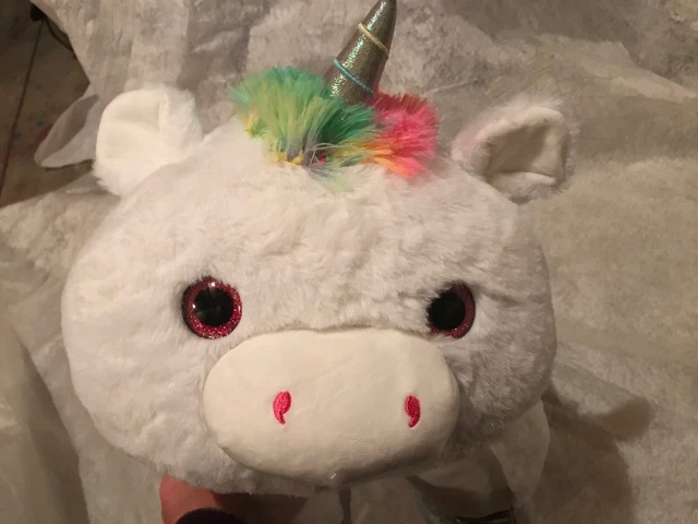 Jumbo Pillow Chums Kellytoy 26” Long Rolled Up Sophia Rainbow Unicorn