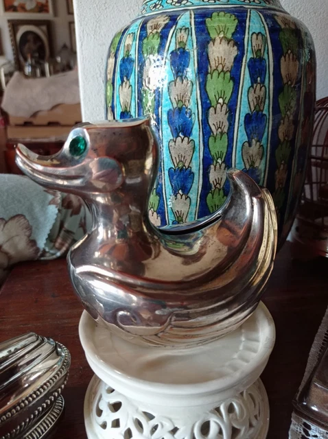 Salvadanaio DUCK ,Vintage,  FALSTAFF SilverPlated, ENGLAND; 1980