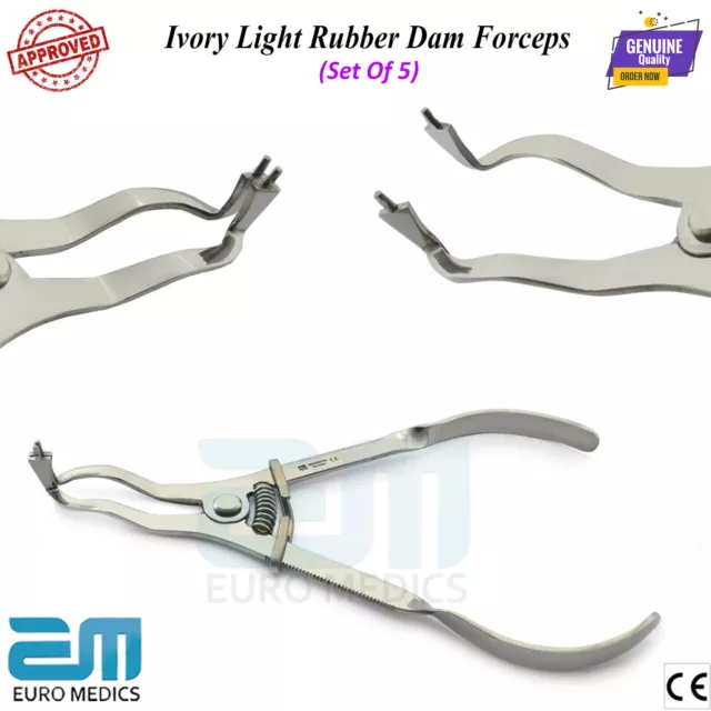 Ivory Lightweight Forceps Clamp Rubber Dam Clamps Pliers Endodontic Dental Tools