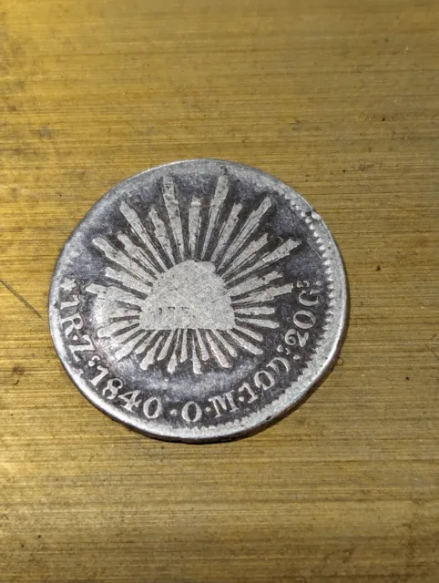 1840 Zs OM  Mexico 1 Real Silver Coin, Zacatecas