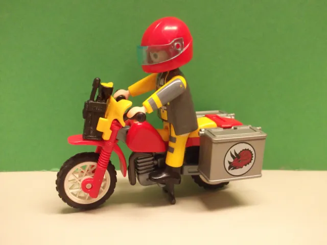 Playmobil Motorradfahrer Figur Motorcross Dino Welt