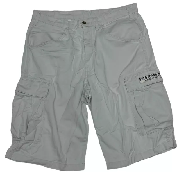 Ralph Lauren Polo Jeans Co Cargo Freighter Shorts Mens Size 33 (35) Khaki Y2K