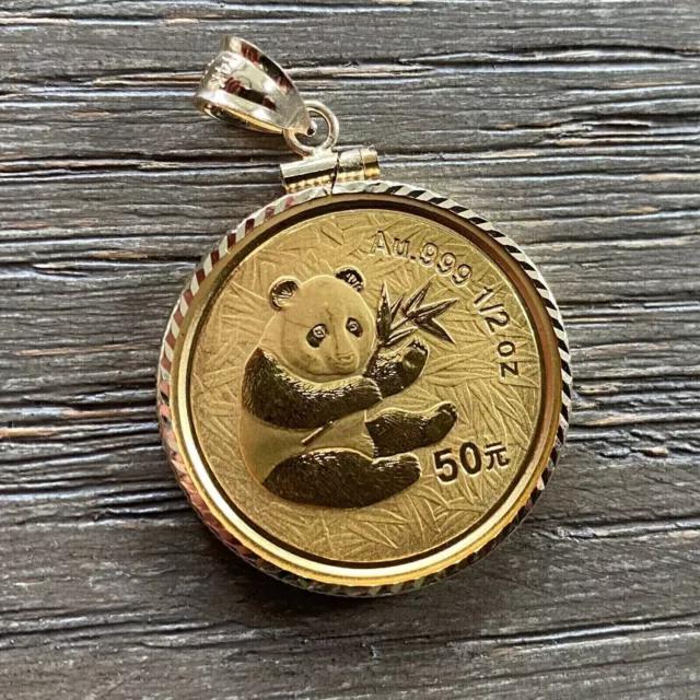 Panda Bear 20 MM Coin Pendant 925 Silver