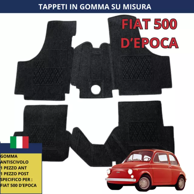 Tappetini su misura per fiat 500 epoca Tappeto in gomma Antiscivolo Lavabile ita 2