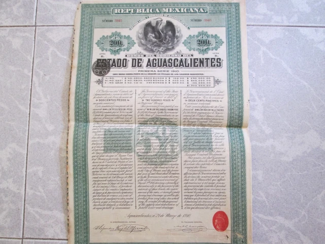 Mexico: Republica Mexicana - Bonos del Gobierno del Estado de Aguascalientes