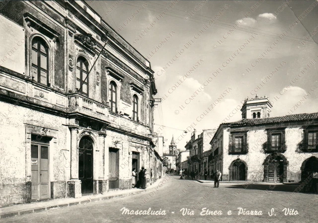 MASCALUCIA Via Etna e Piazza San S. Vito Catania Cartolina