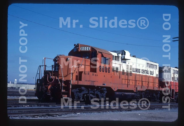 Original Slide ICG Illinois Central Gulf Round Roof GP10 8006 Peoria IL 1983