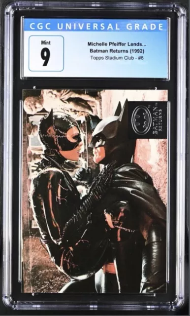 Batman Returns - 1992 Topps Stadium Club - “Michelle Pfeiffer Lends…” - CGC 9