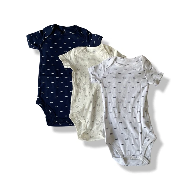 Baby/Toddler- Boys - 3 Pack Baby Grows Vests Set - UK Seller -  12-18 months
