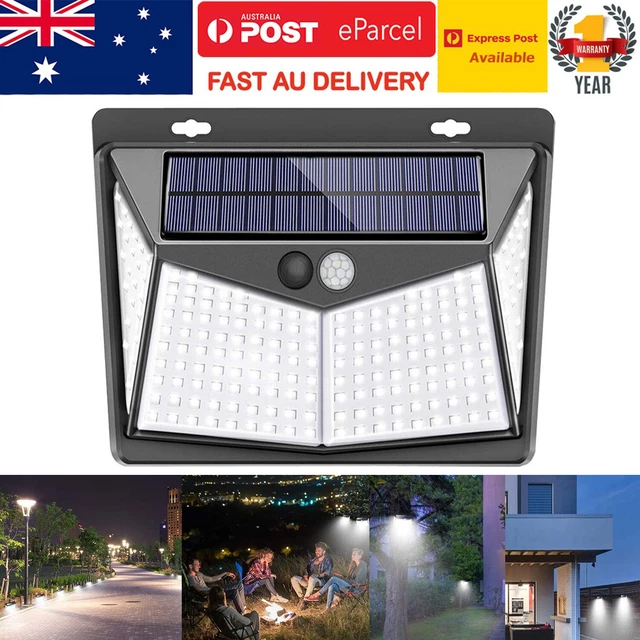 Solar powered motion sensor outlet landscape lights