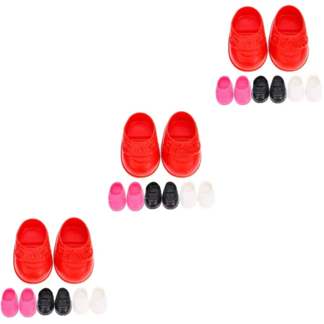 12 Pairs Flat Shoes Plastic Cute Baby Girls Boots Mini Decor Dress for