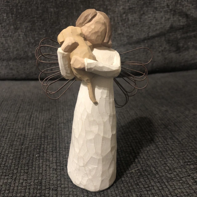 WILLOW TREE ANGEL of Friendship Girl With Dog Puppy 5"H Lordi 1999
