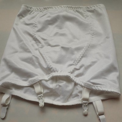 VINTAGE SILHOUETTE WHITE Open Girdle/4 Suspenders. Size 2 Waist 27-28