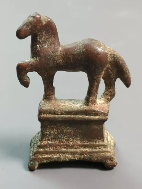 Ancient Roman Bronze Horse Equestrian Statue