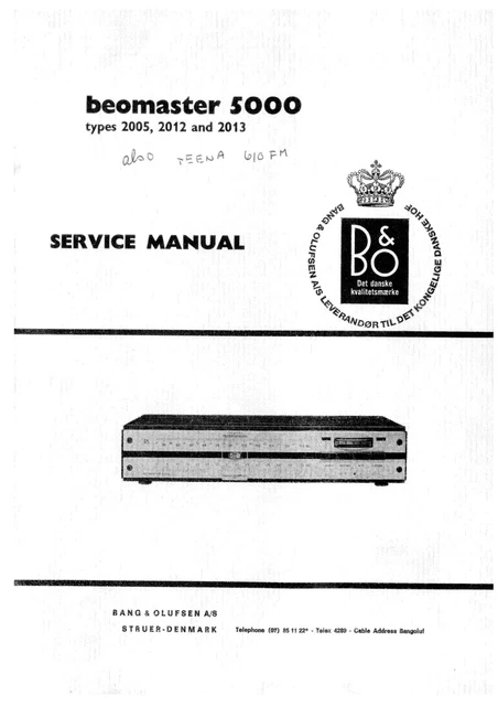 Bang & Olufsen, Tuner BEOMASTER 5000. Övrigt - Modern Teknik