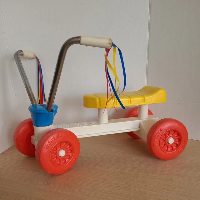 RARE PLAYSKOOL VINTAGE Tyke Bike Ride On Toy Streamers 1980's Wagon