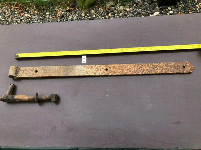 Antique Vintage 31 1/2" Barn Door Farm Gate Single Hinge Plate & Hinge Pin