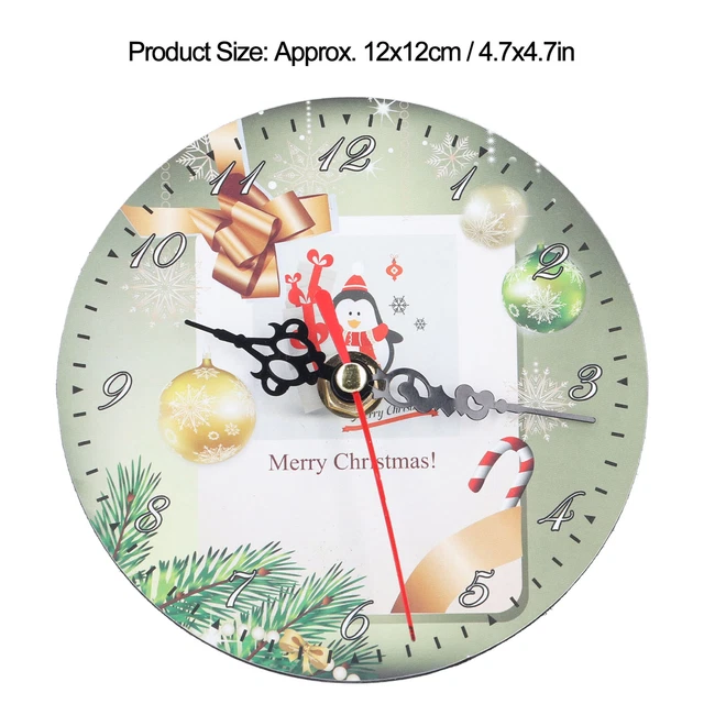 Horloge Murale Ronde Avec Motif De Père Noël Horloge Muette Tic-tac Pour FR