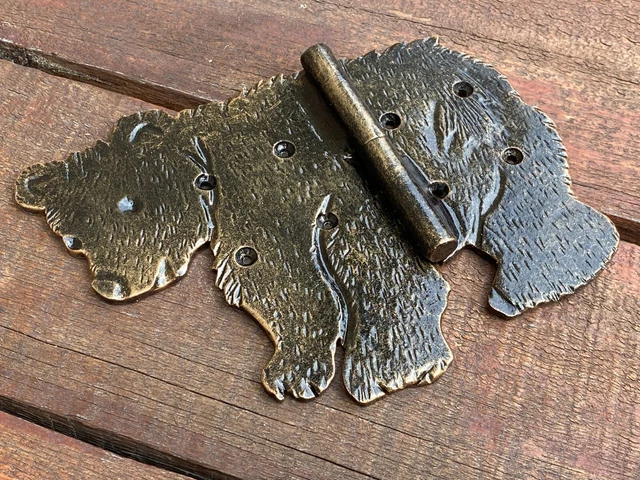 Animal Hinge Bear Door Gate Alaska Lock Blacksmith Hand Forged Shutter Forest