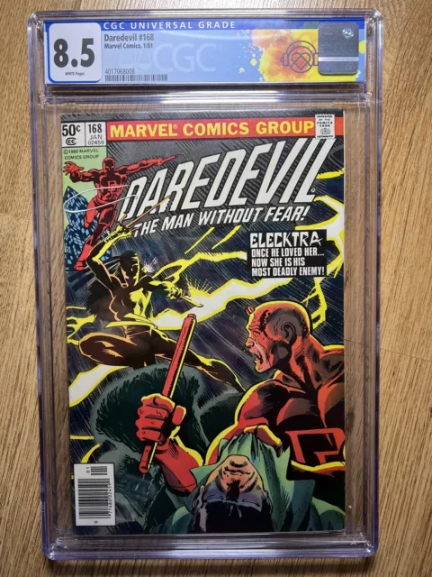 Daredevil #168 (1981) CGC 8.5 WP Newsstand Origin & 1st App Elektra! KultureCity