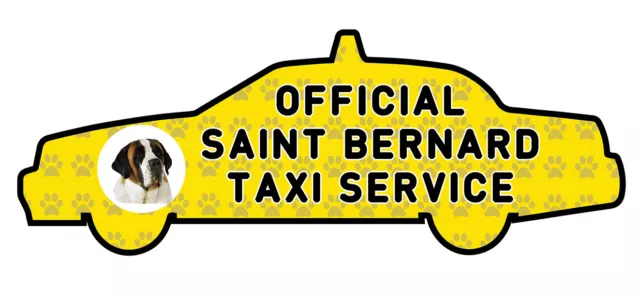 Funny SAINT BERNARD Taxi Service Vinyl Car Decal Sticker Pet Dog Animal