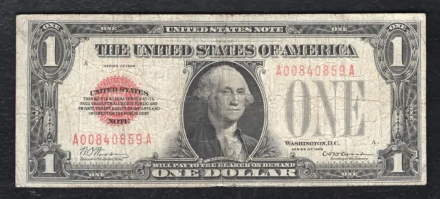 Fr. 1500 1928 $1 One Dollar Red Seal Legal Tender United States Note Very Fine