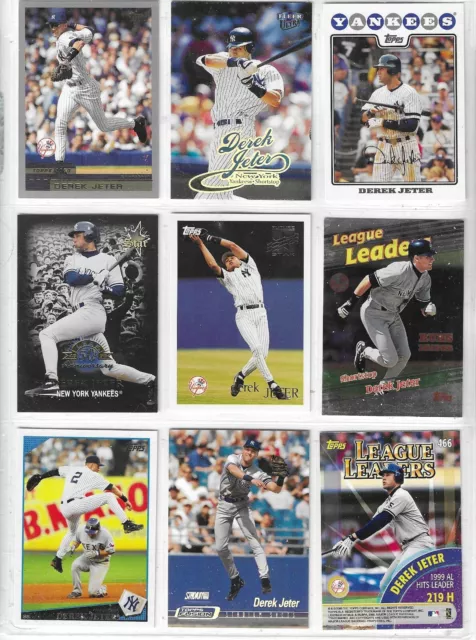 Derek Jeter HOF) 9 Different Card Lot  (D766)