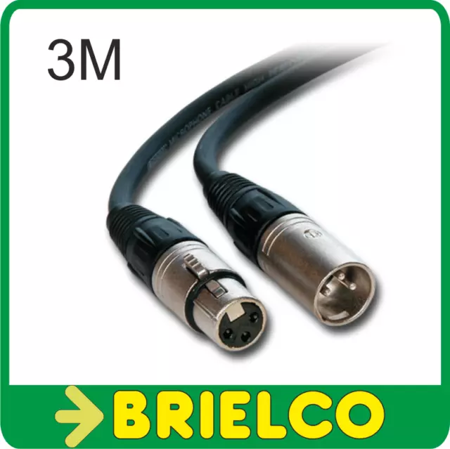 Conexion Cable Microfono Canon Xlr  Macho A Xlr Hembra 3 Pines 3 Metros Bd8054