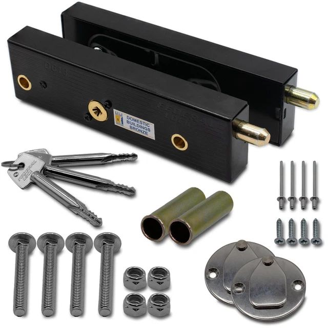Garage Defender Master Garage Door Security Lock – White – Bolt Down With 2 Keys – Made In UK