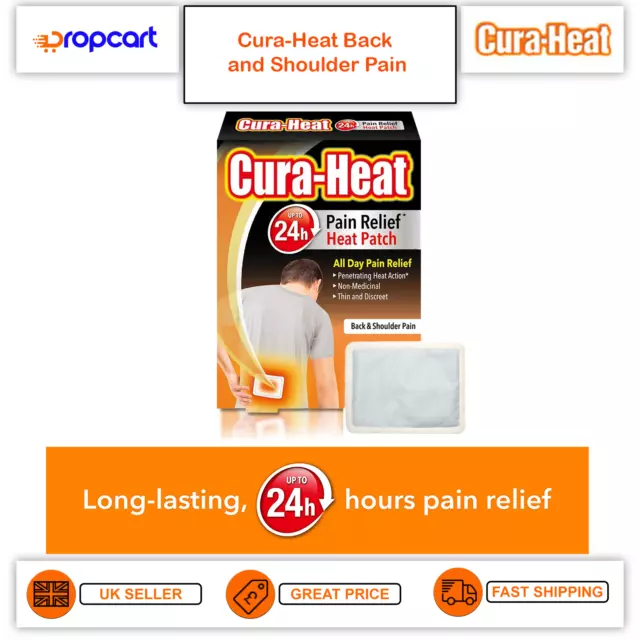 Cura Heat Pads Back & Shoulder Heat Patches 24h Warm Pain Relief