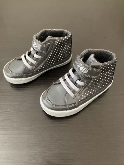 Geox SP Toddler Girls Gray Polka Dot Glitter High Top Sneaker Size 8