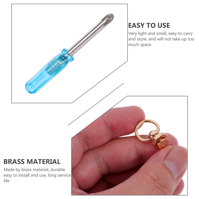 24 Pcs Bag Buckle DIY Rivets Ring Stud Screw Connector 3