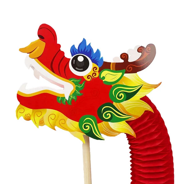 DIY PAPER DRAGON Chinese New Year DIY Chinese Three-Dimensional Pull ...
