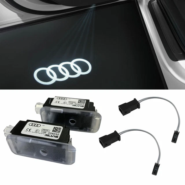 ORIGINAL AUDI RINGS LED entry-level lighting door logo + adapter for ...