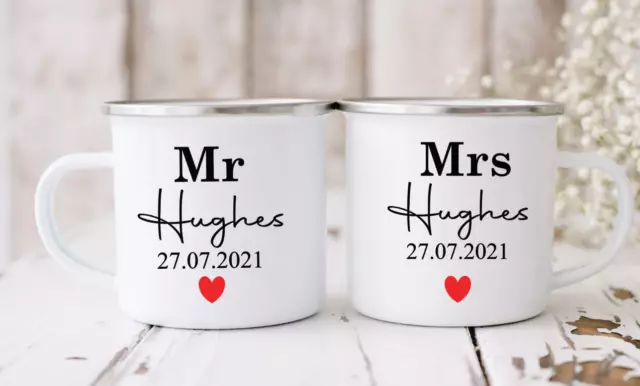 Personalised Camping / Caravan Wedding Mugs Cups Gift Quality Enamel Coffee Mug