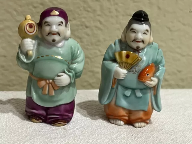 Vintage Asian People TOSHIKANE Salt Pepper Shakers ARITA Porcelain 2 1/2" Tall