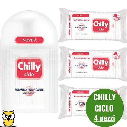 Chilly Detergente 200Ml+36 Salviette Intimo Ciclo Anti Odor Nuova Formula